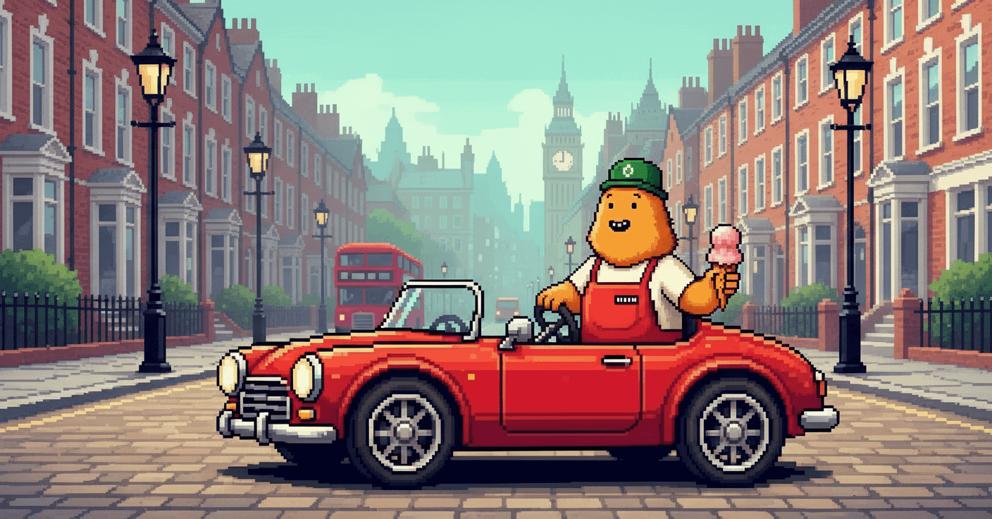 Gear Guard Gary in a vintage car