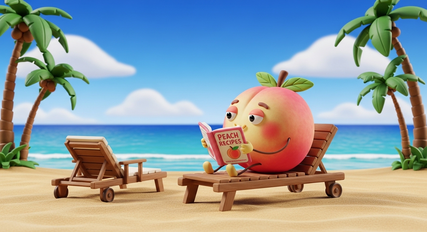 Peach on beach