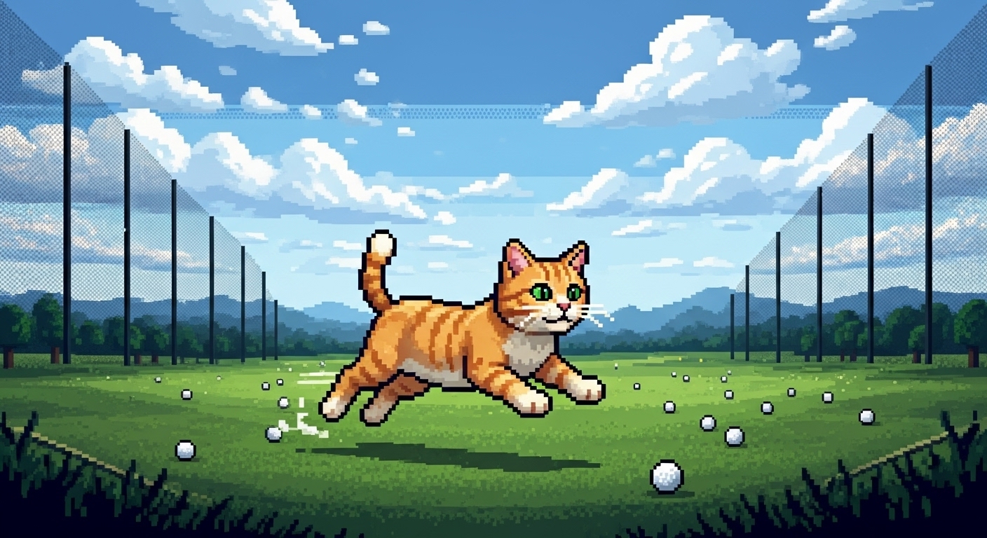 Sammy at the driving range